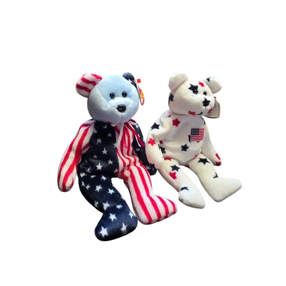 Ty Beanie Babies Patriotic-Themed Red White & Blue Bears - Picture 3 of 8